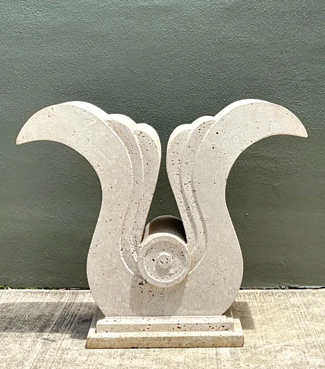 Vintage Deco Coquina Console Table Pedestal — additional photo 3