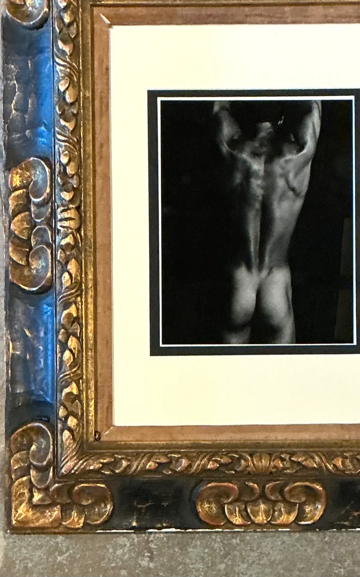 Vintage Framed Male Nude Study on Paper — additional photo 2