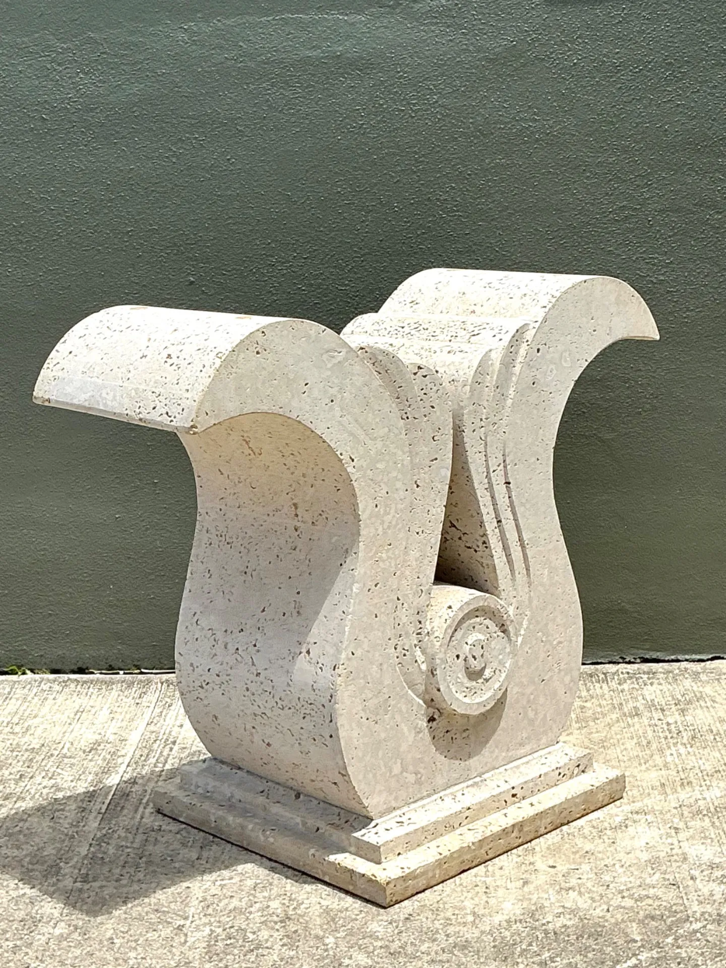 Vintage Deco Coquina Console Table Pedestal — additional photo 8