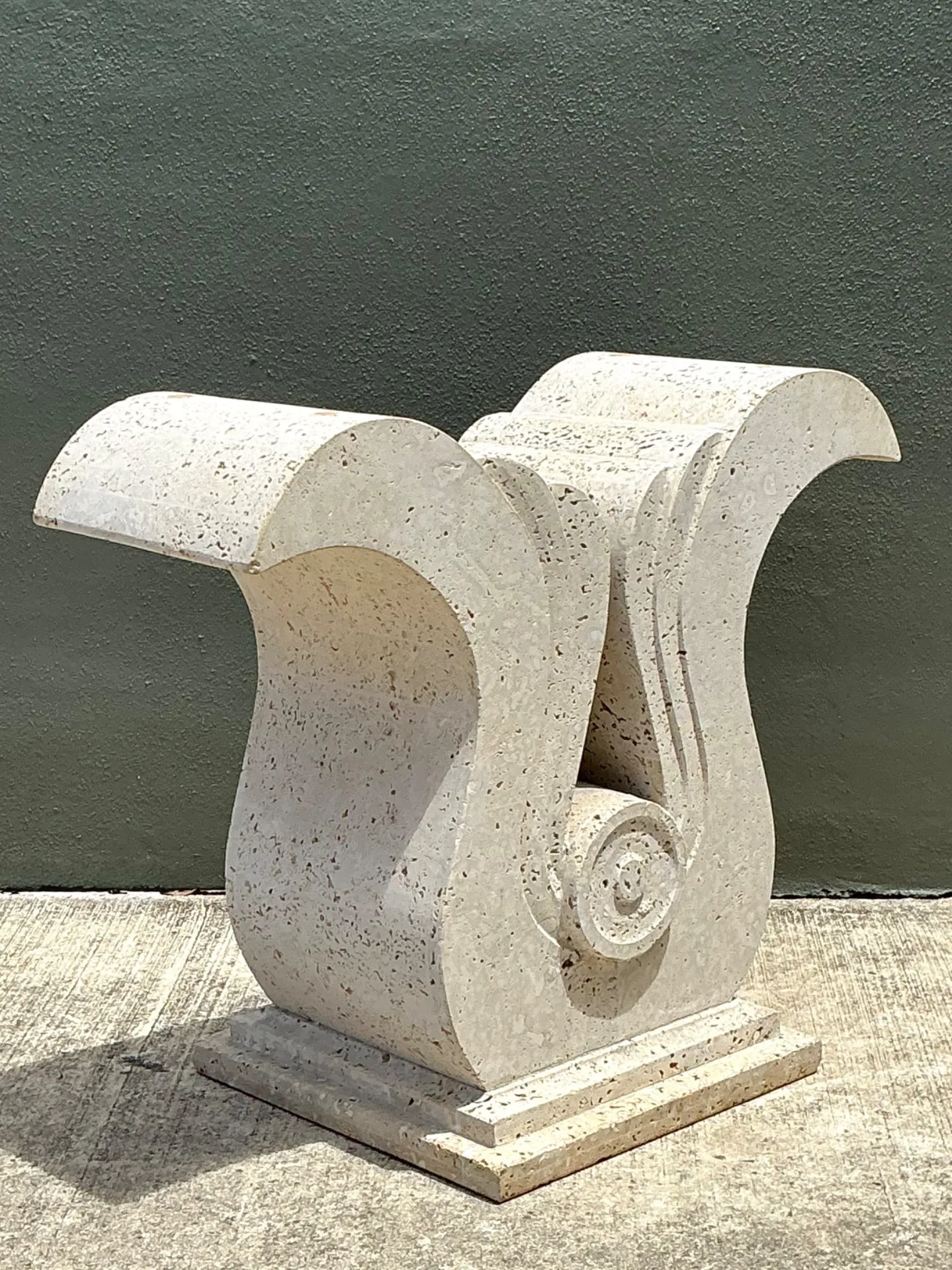 Vintage Deco Coquina Console Table Pedestal — additional photo 5