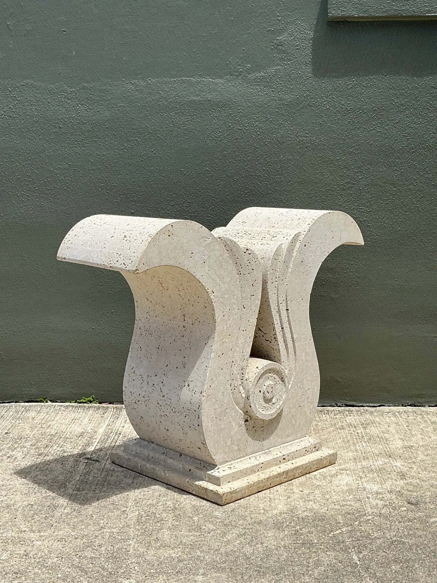 Vintage Deco Coquina Console Table Pedestal — additional photo 2