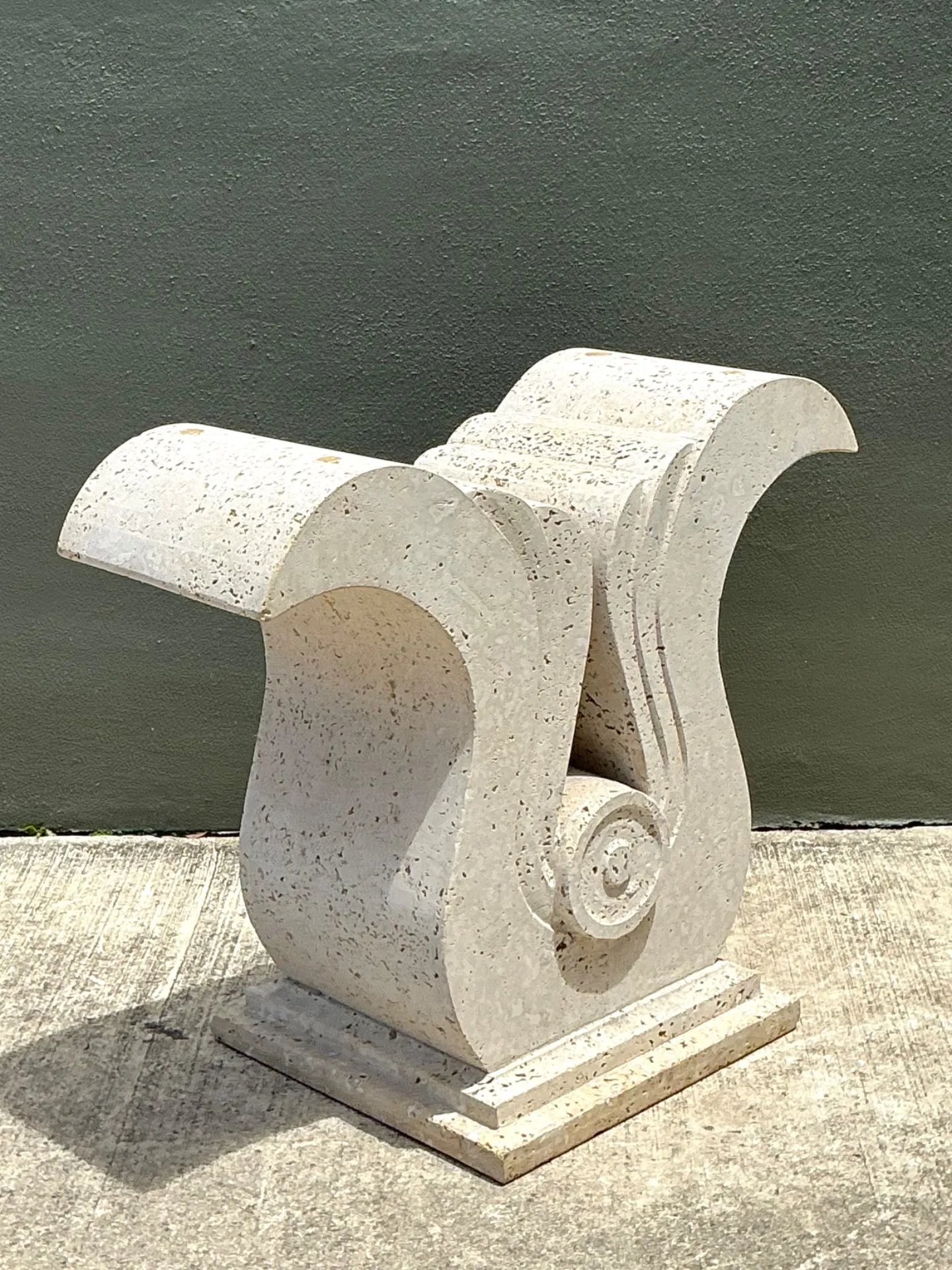 Vintage Deco Coquina Console Table Pedestal — additional photo 4