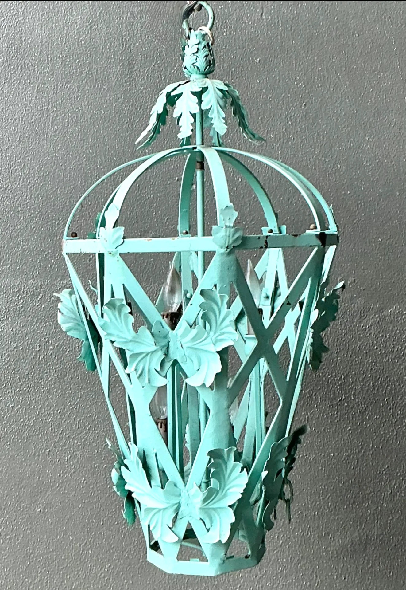 Vintage Painted Metal Hanging Lantern — additional photo 7