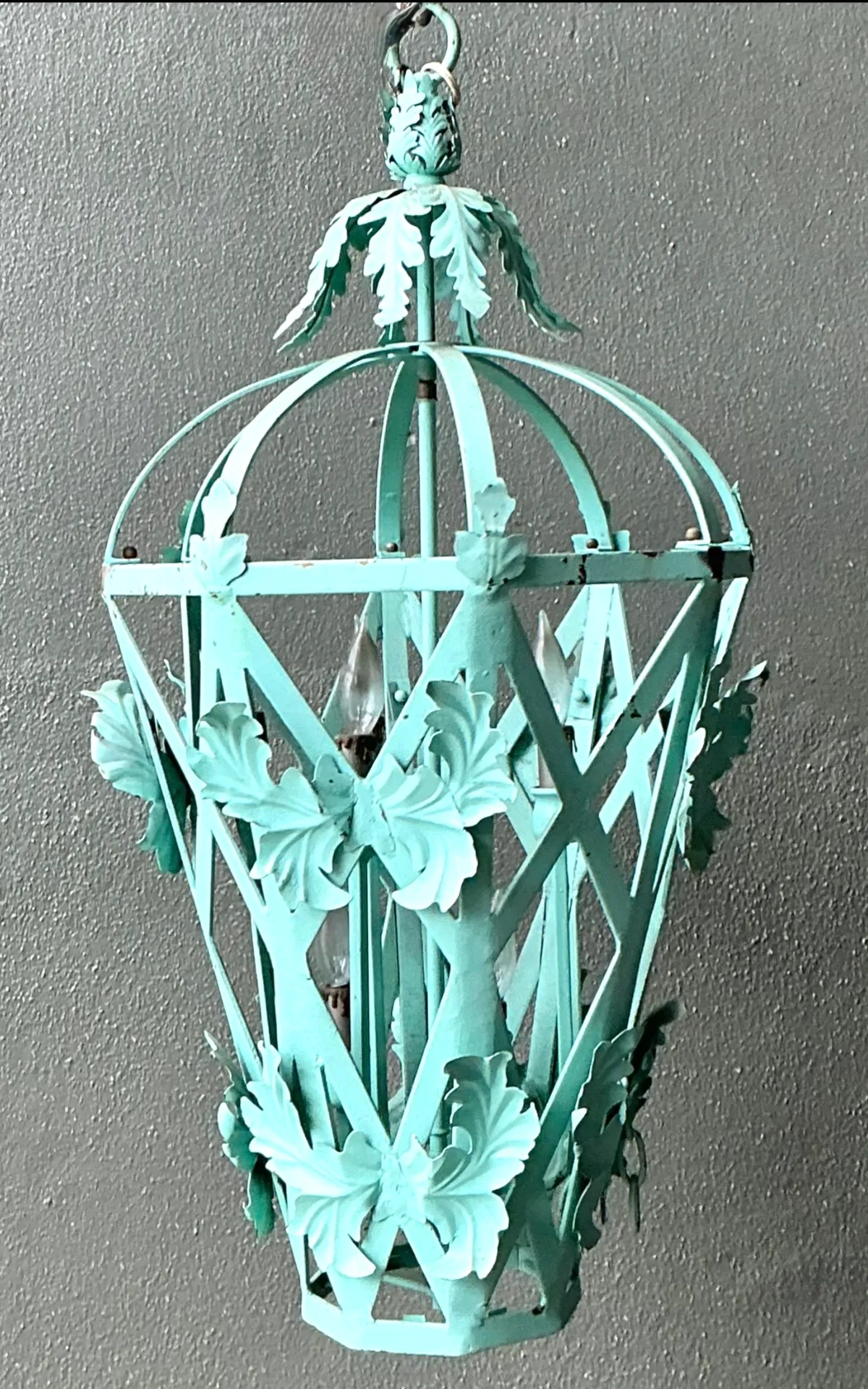Vintage Painted Metal Hanging Lantern — additional photo 7