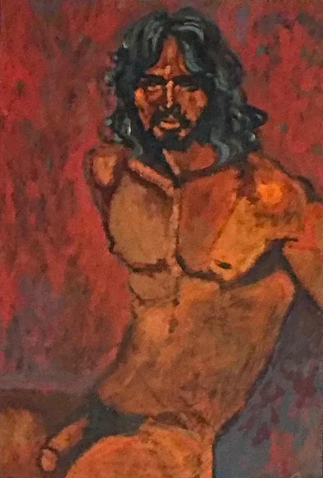 Vintage Figurative Oil Painting in Wood Frame — additional photo 6