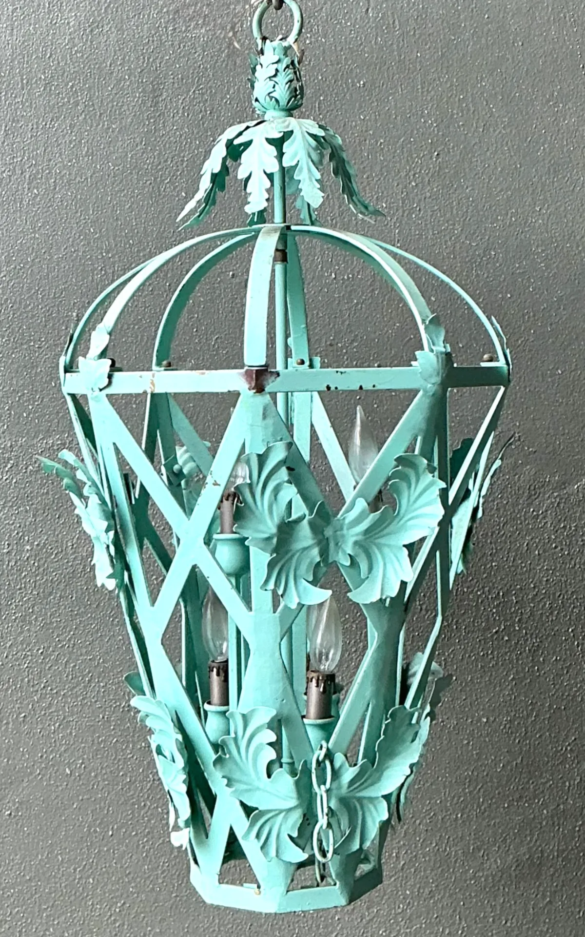 Vintage Painted Metal Hanging Lantern — additional photo 3