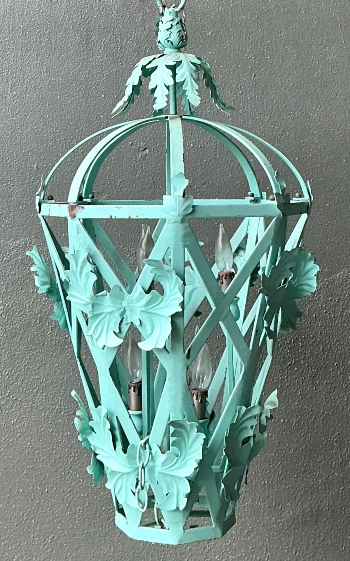 Vintage Painted Metal Hanging Lantern — additional photo 1