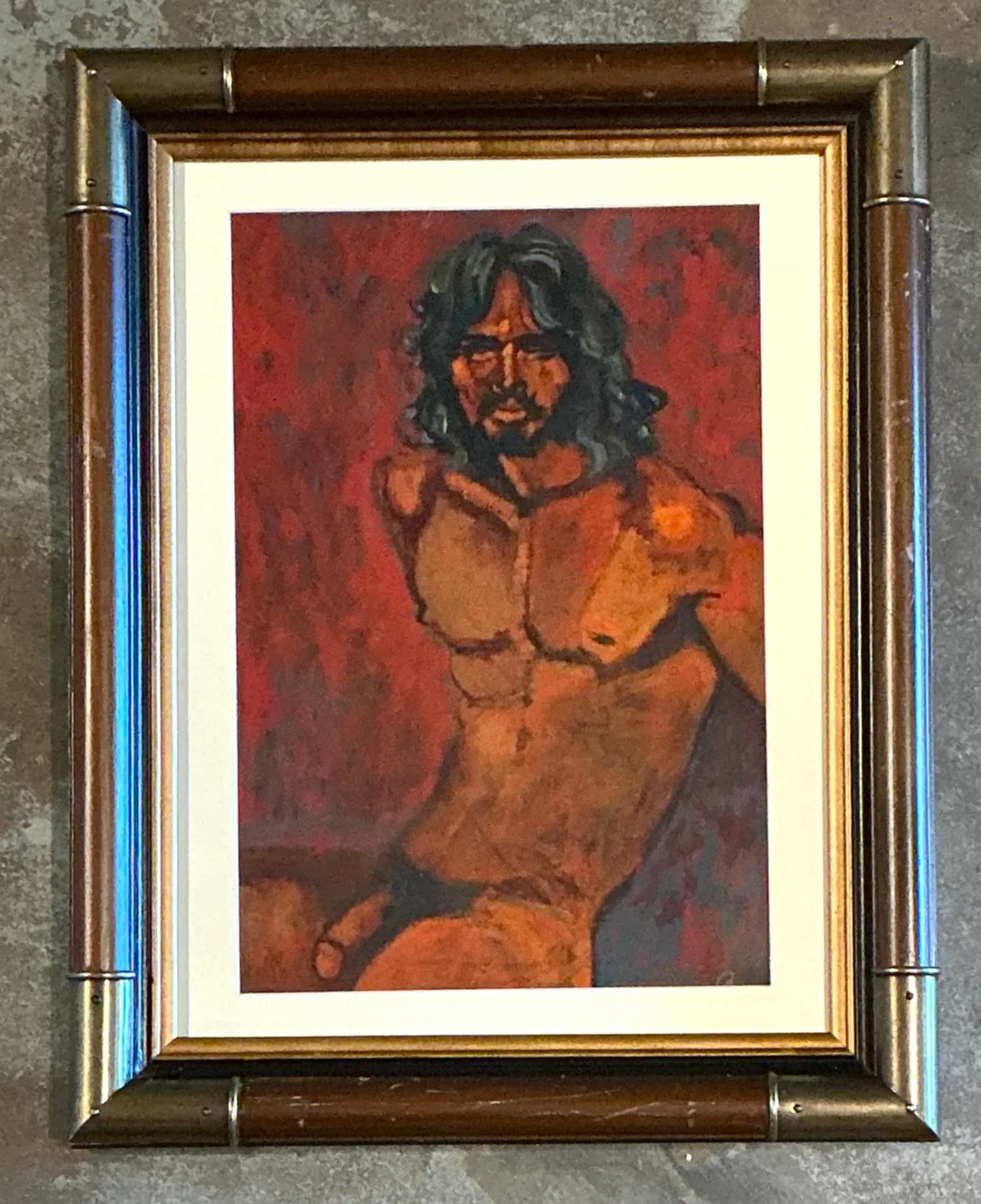 Vintage Figurative Oil Painting in Wood Frame — additional photo 4