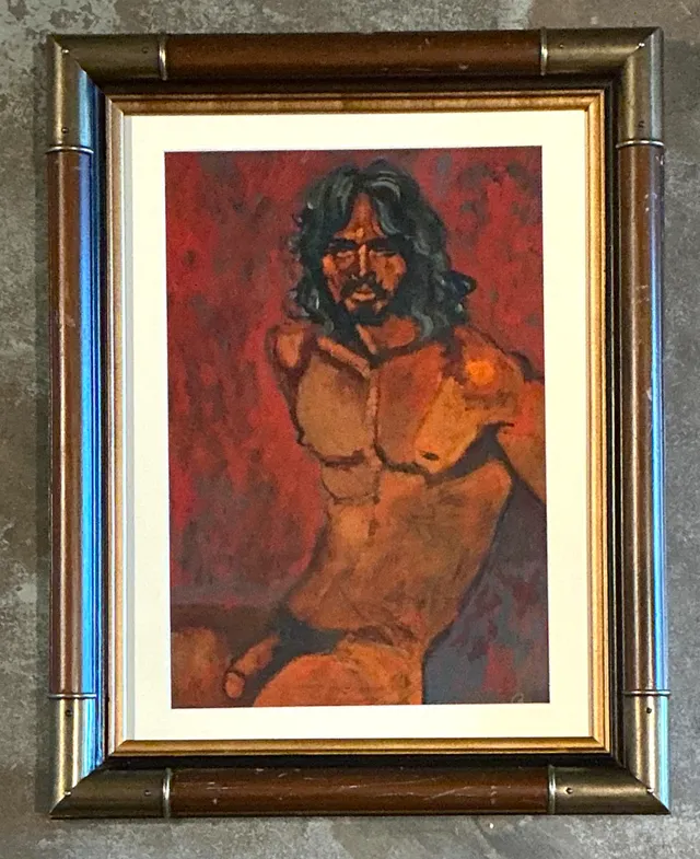 Vintage Figurative Oil Painting in Wood Frame — additional photo 4