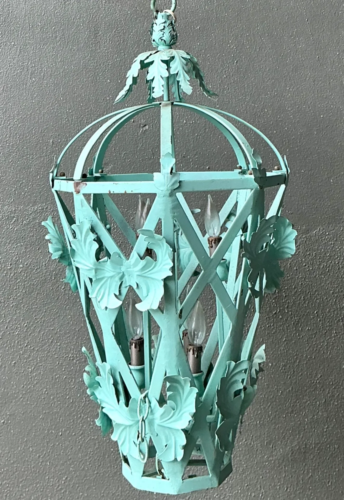 Vintage Painted Metal Hanging Lantern — additional photo 8