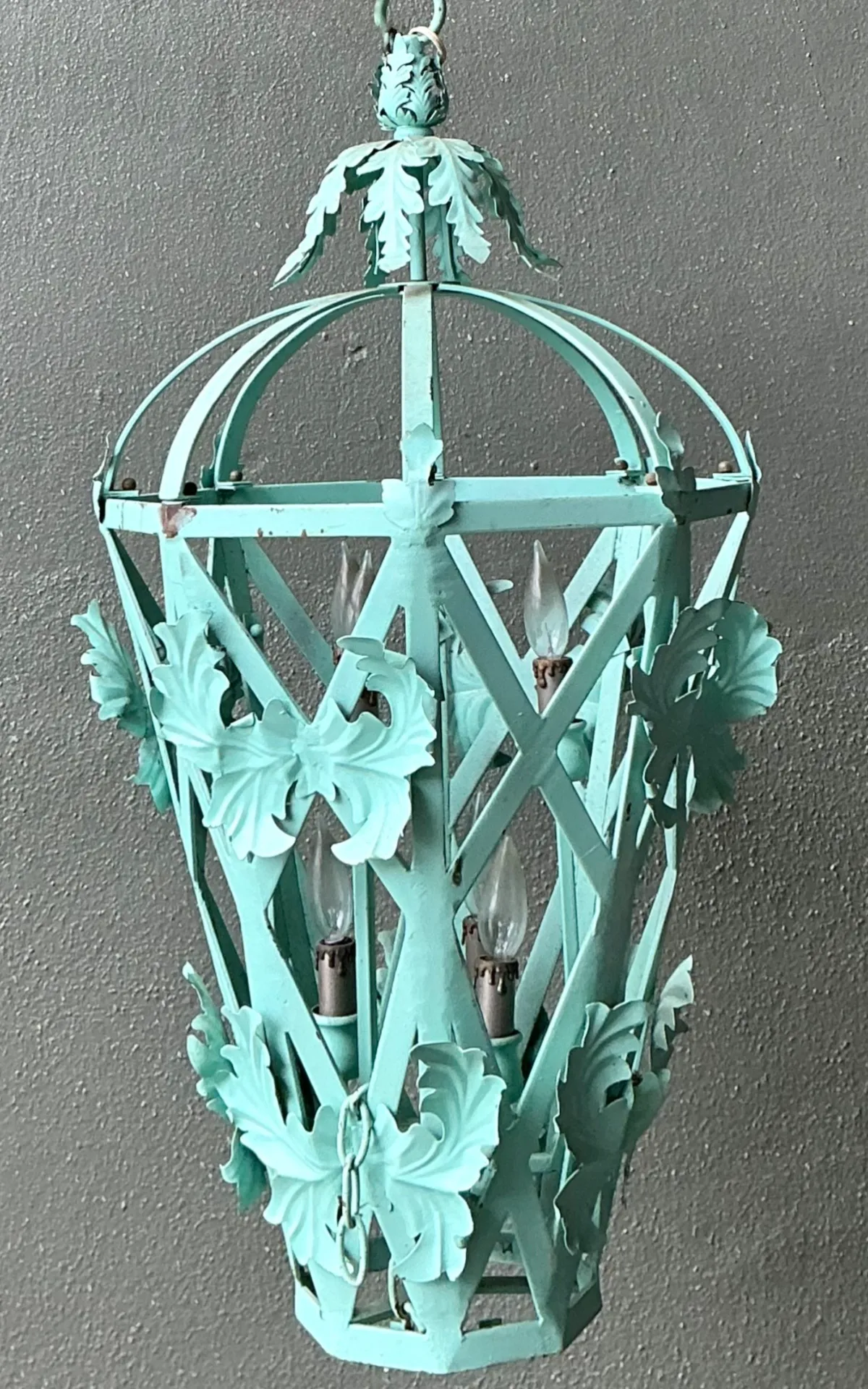 Vintage Painted Metal Hanging Lantern — additional photo 8