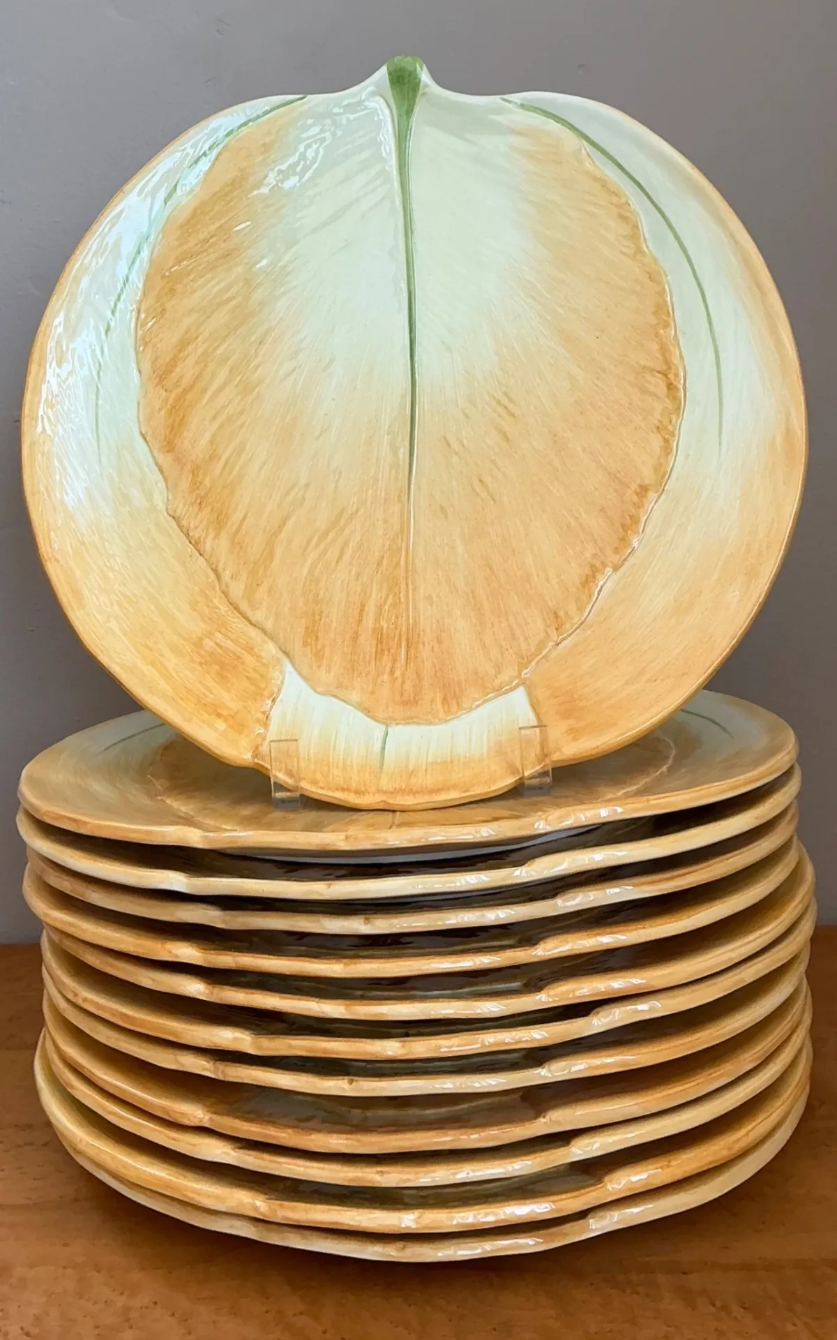 Vintage Italian Botanical Ceramic Dinner Plates - Set of 12 — additional photo 3