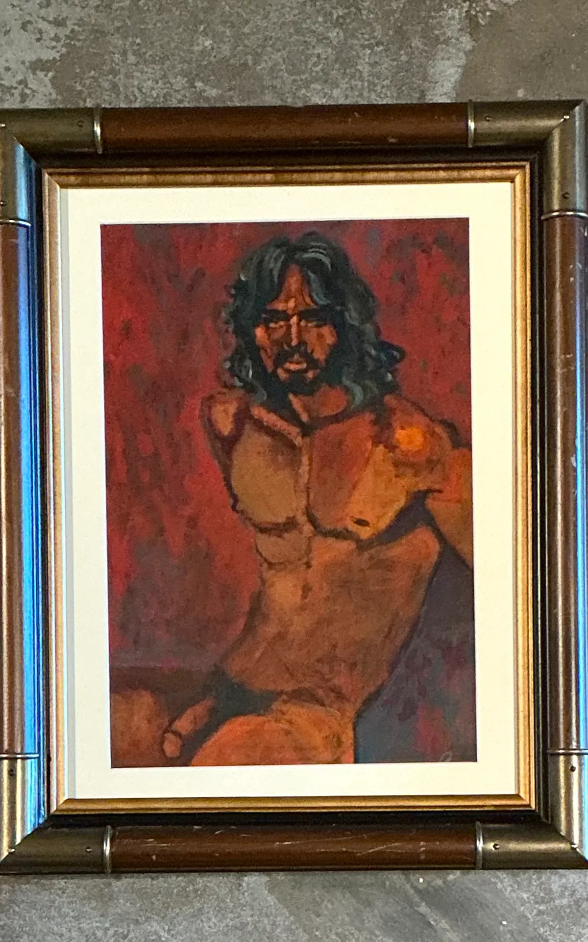 Vintage Figurative Oil Painting in Wood Frame — additional photo 2
