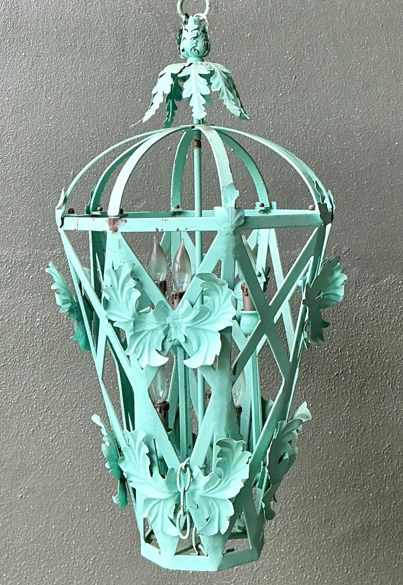 Vintage Painted Metal Hanging Lantern — additional photo 5