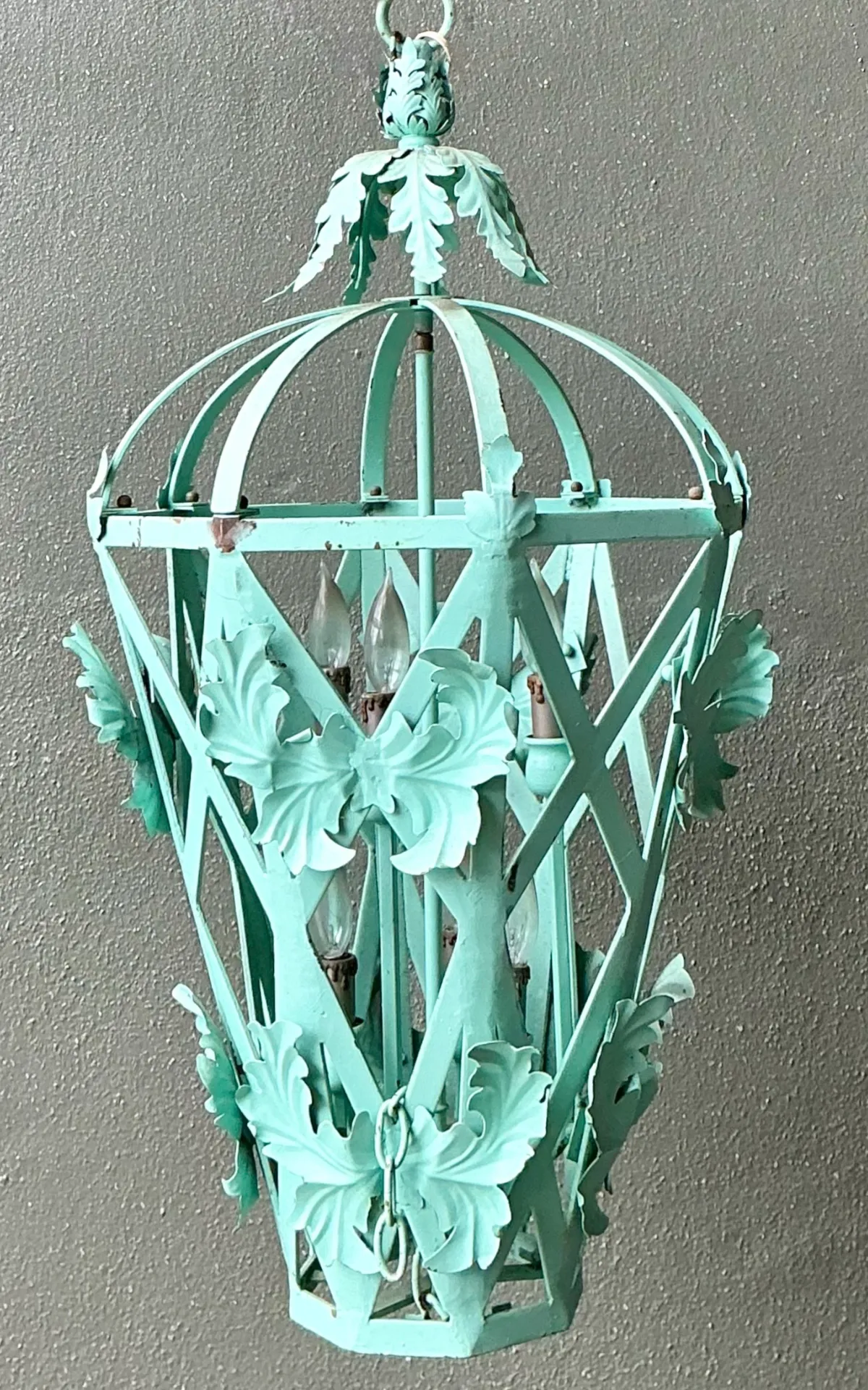 Vintage Painted Metal Hanging Lantern — additional photo 5