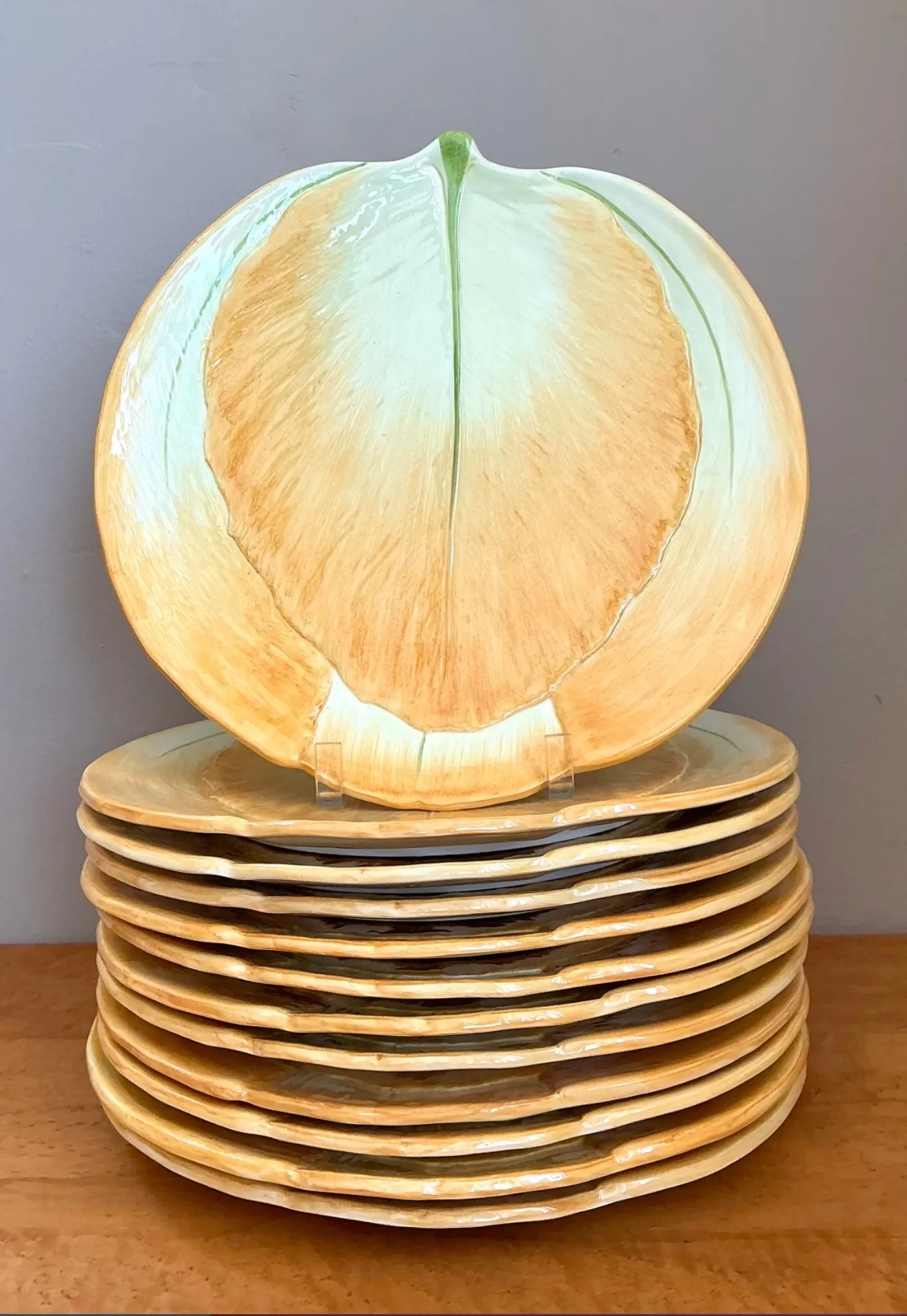 Vintage Italian Botanical Ceramic Dinner Plates - Set of 12 — additional photo 5