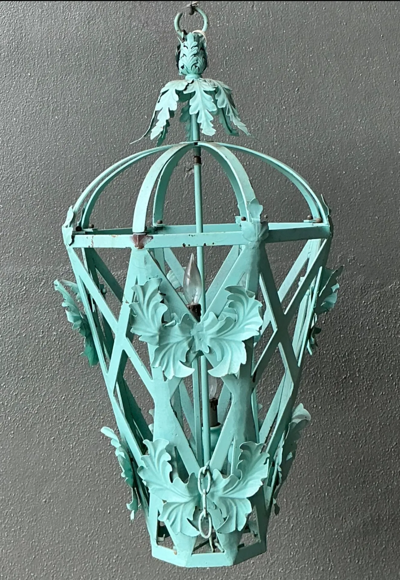 Vintage Painted Metal Hanging Lantern — additional photo 6