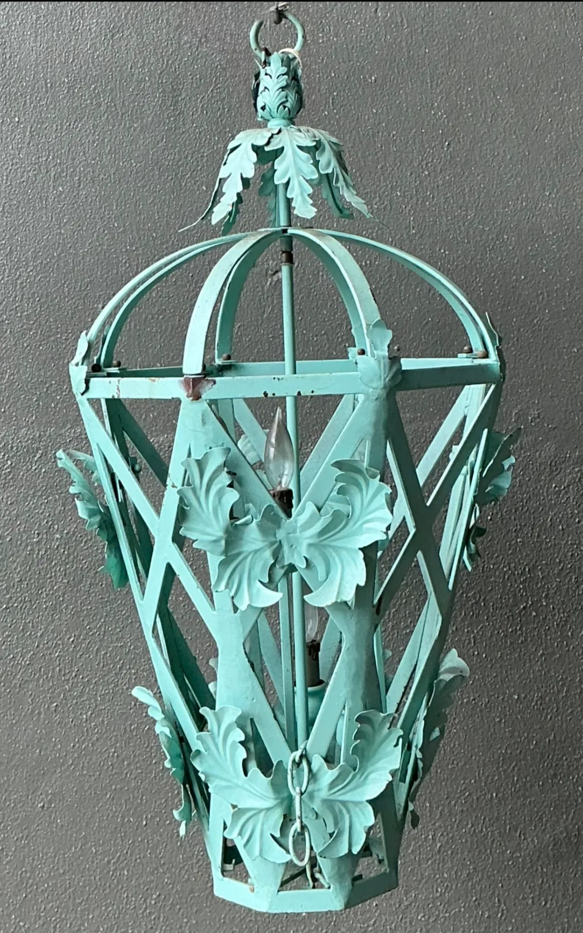 Vintage Painted Metal Hanging Lantern — additional photo 6
