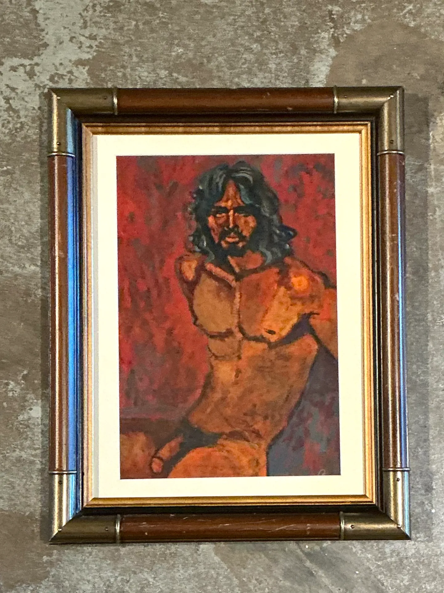 Vintage Figurative Oil Painting in Wood Frame — additional photo 7