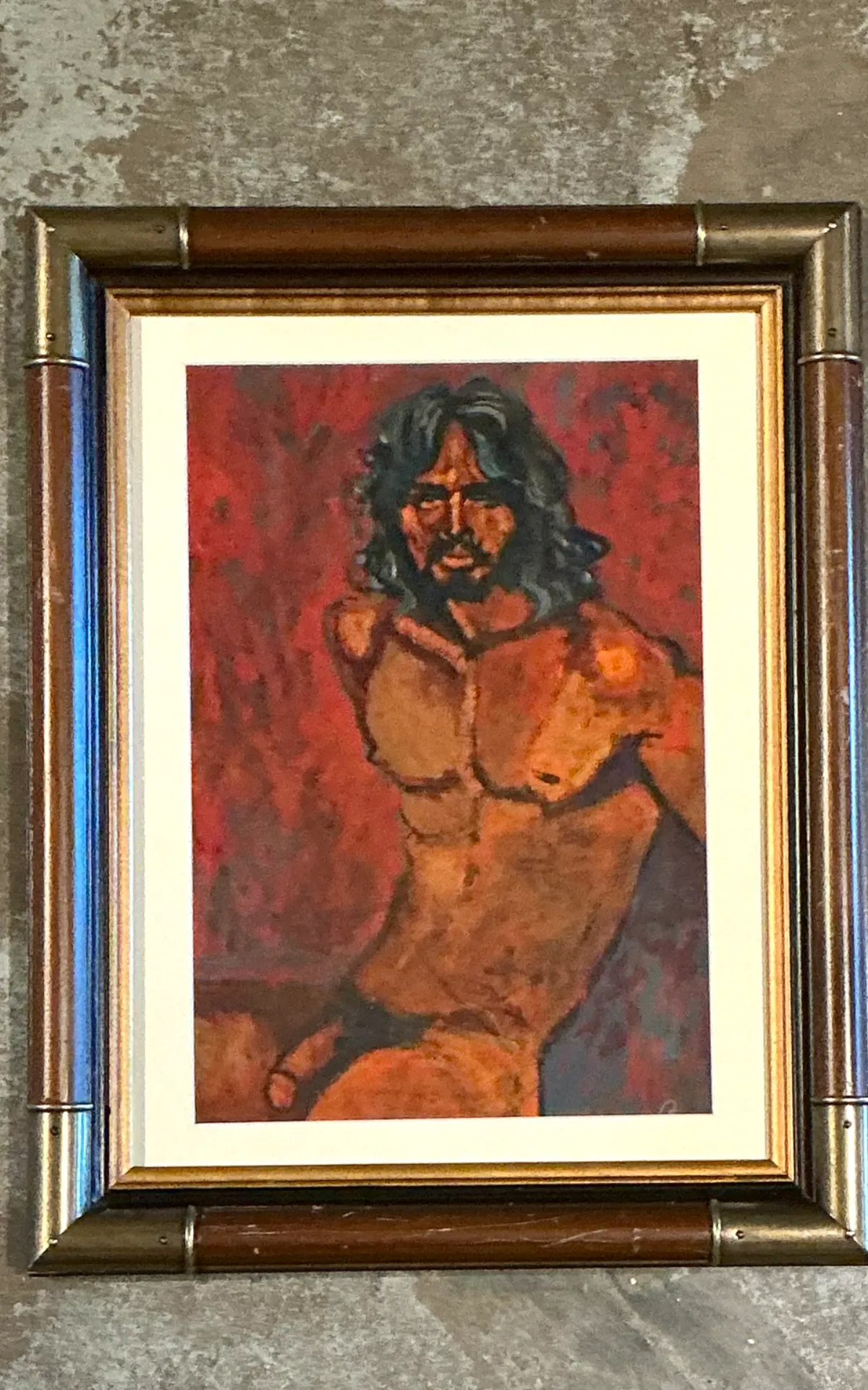 Vintage Figurative Oil Painting in Wood Frame — additional photo 7