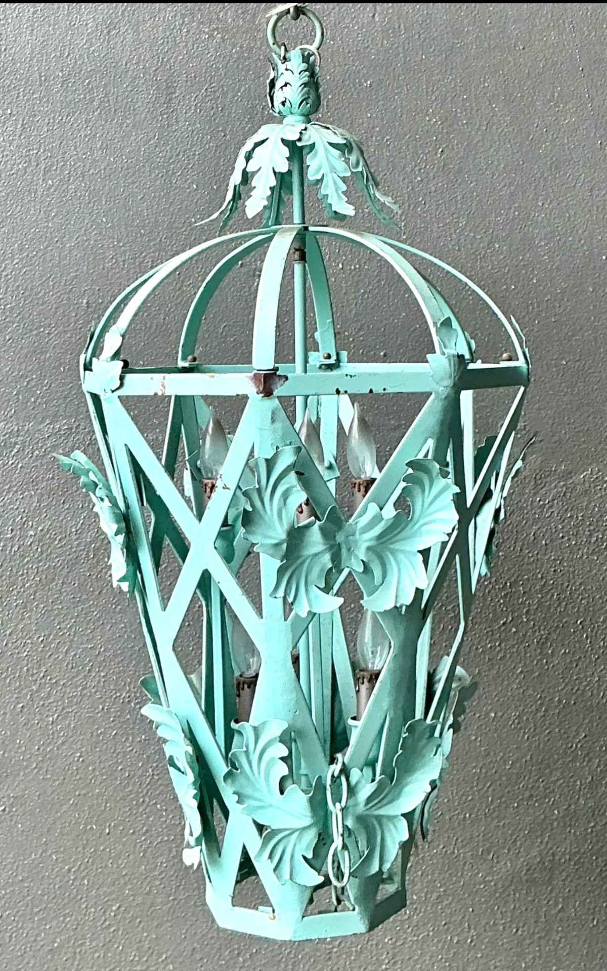 Vintage Painted Metal Hanging Lantern — additional photo 4