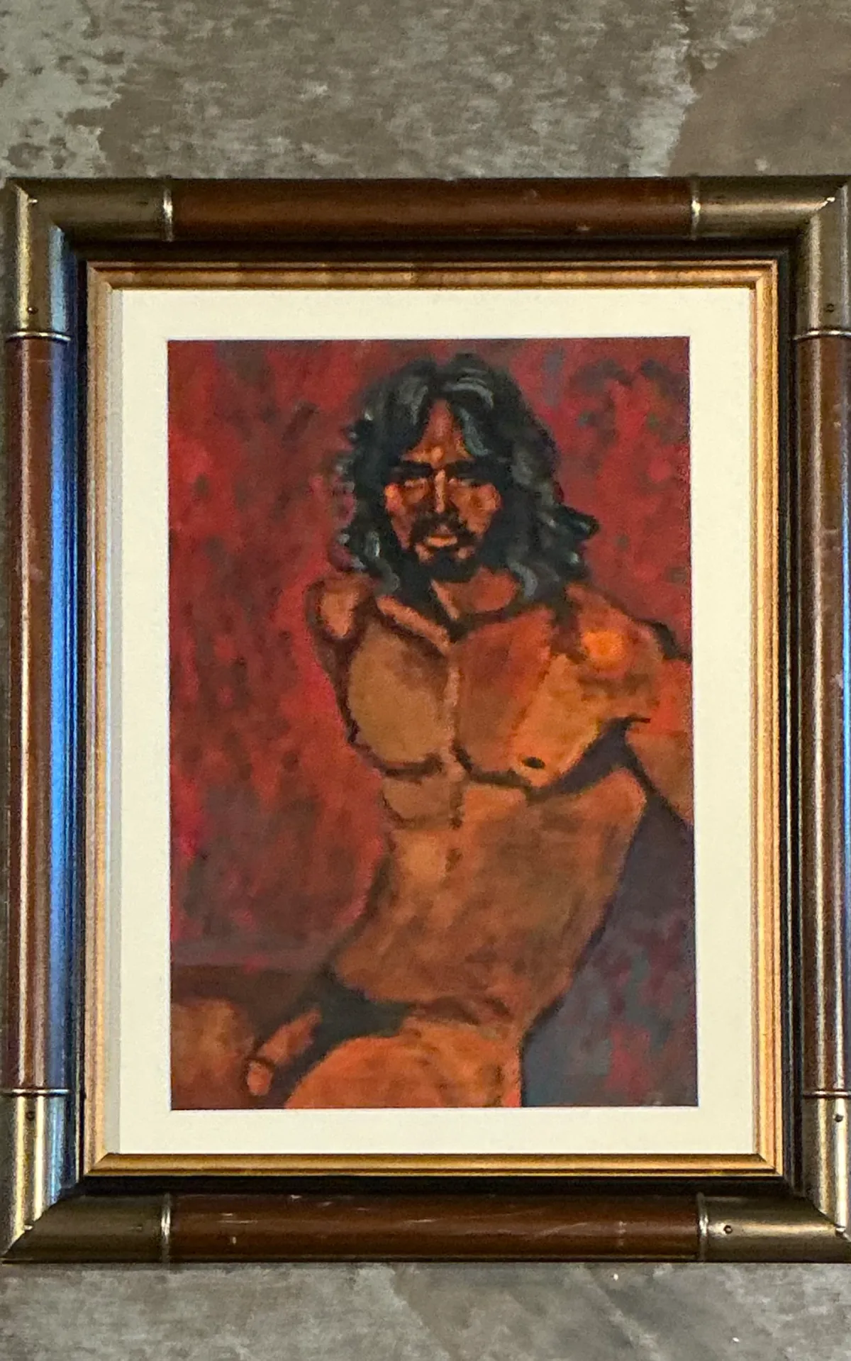 Vintage Figurative Oil Painting in Wood Frame — additional photo 8