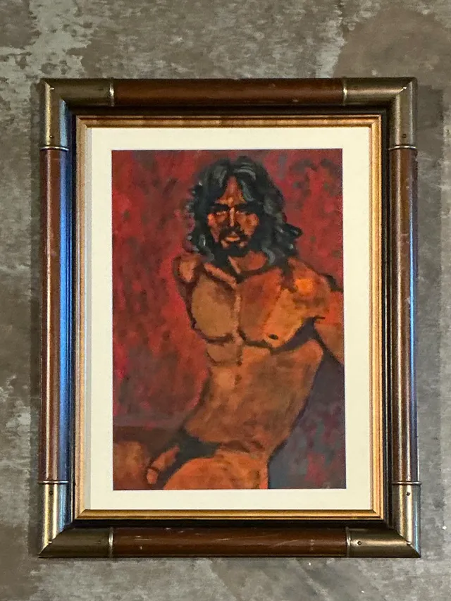Vintage Figurative Oil Painting in Wood Frame — additional photo 8