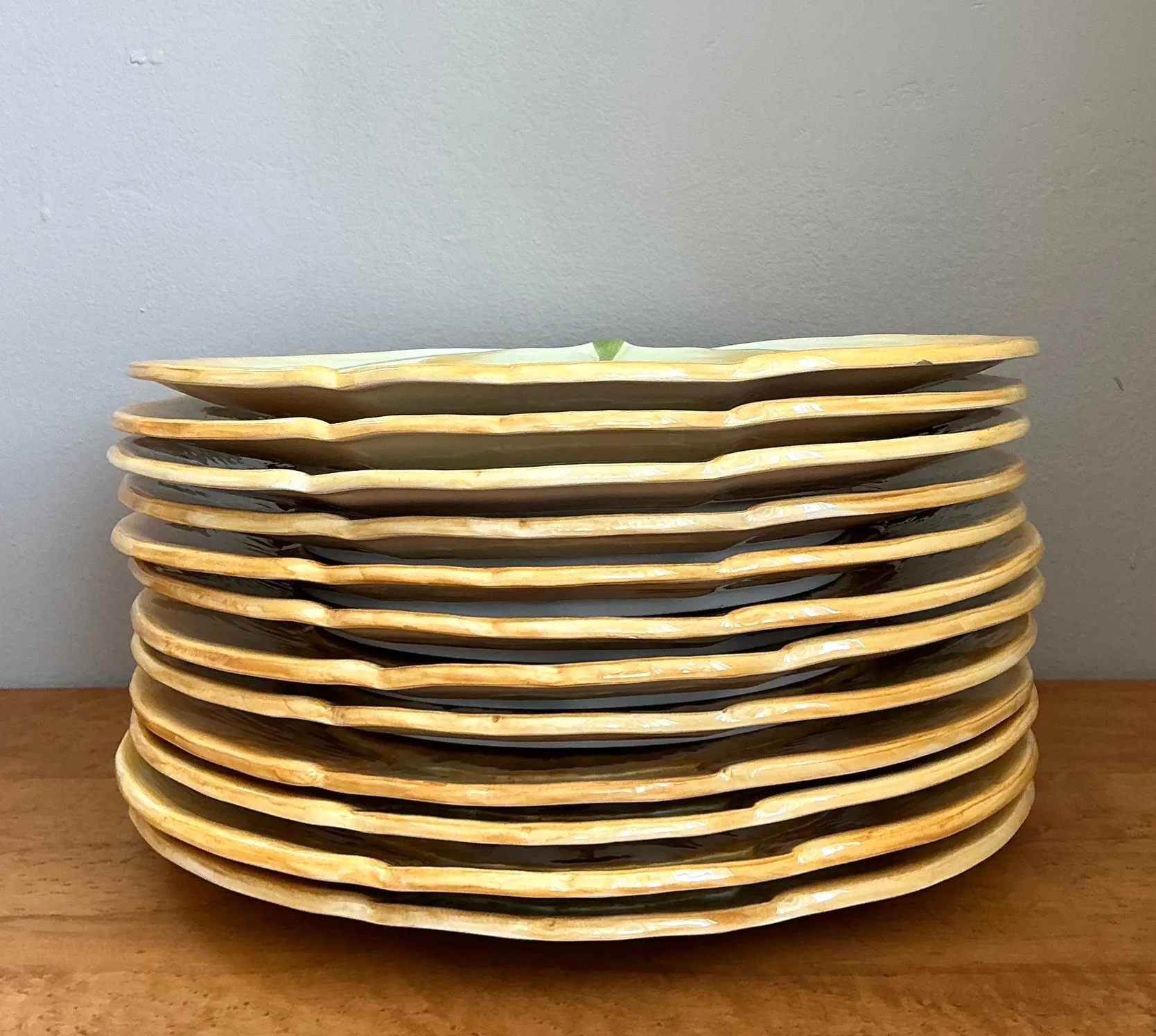 Vintage Italian Botanical Ceramic Dinner Plates - Set of 12 — additional photo 7