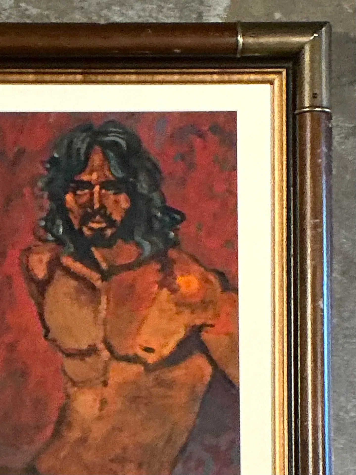 Vintage Figurative Oil Painting in Wood Frame — additional photo 5