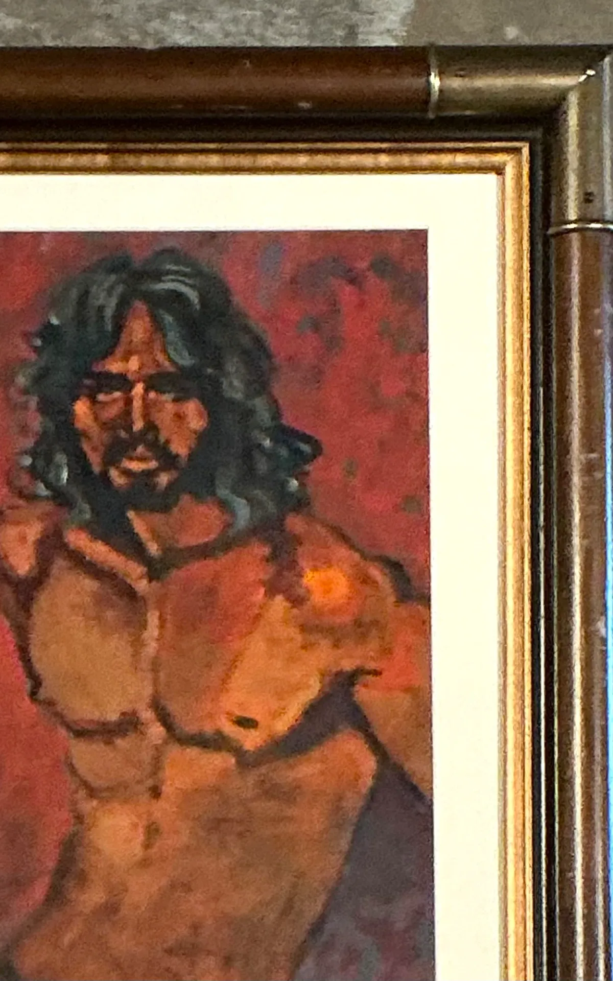 Vintage Figurative Oil Painting in Wood Frame — additional photo 5