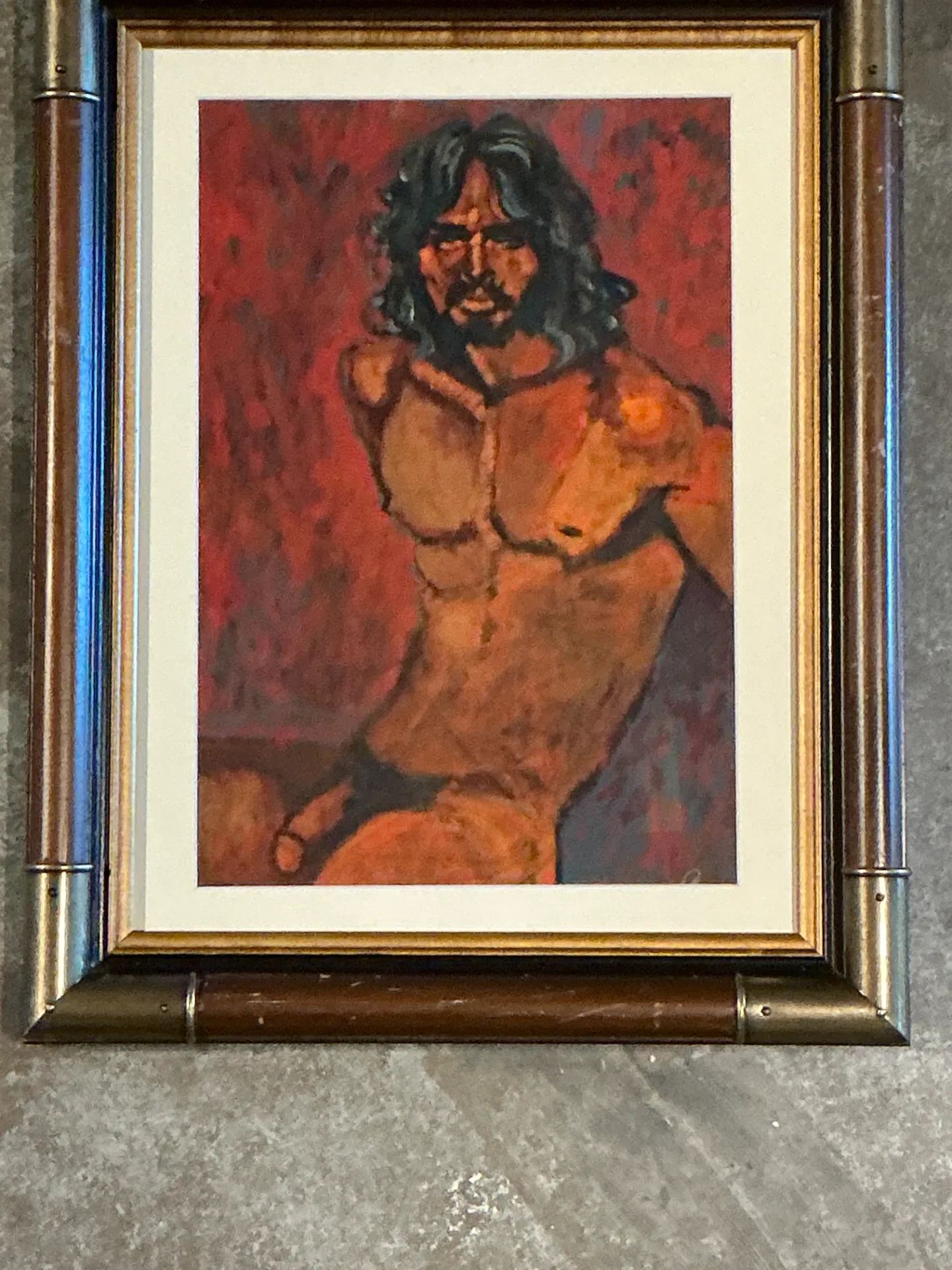 Vintage Figurative Oil Painting in Wood Frame — additional photo 3