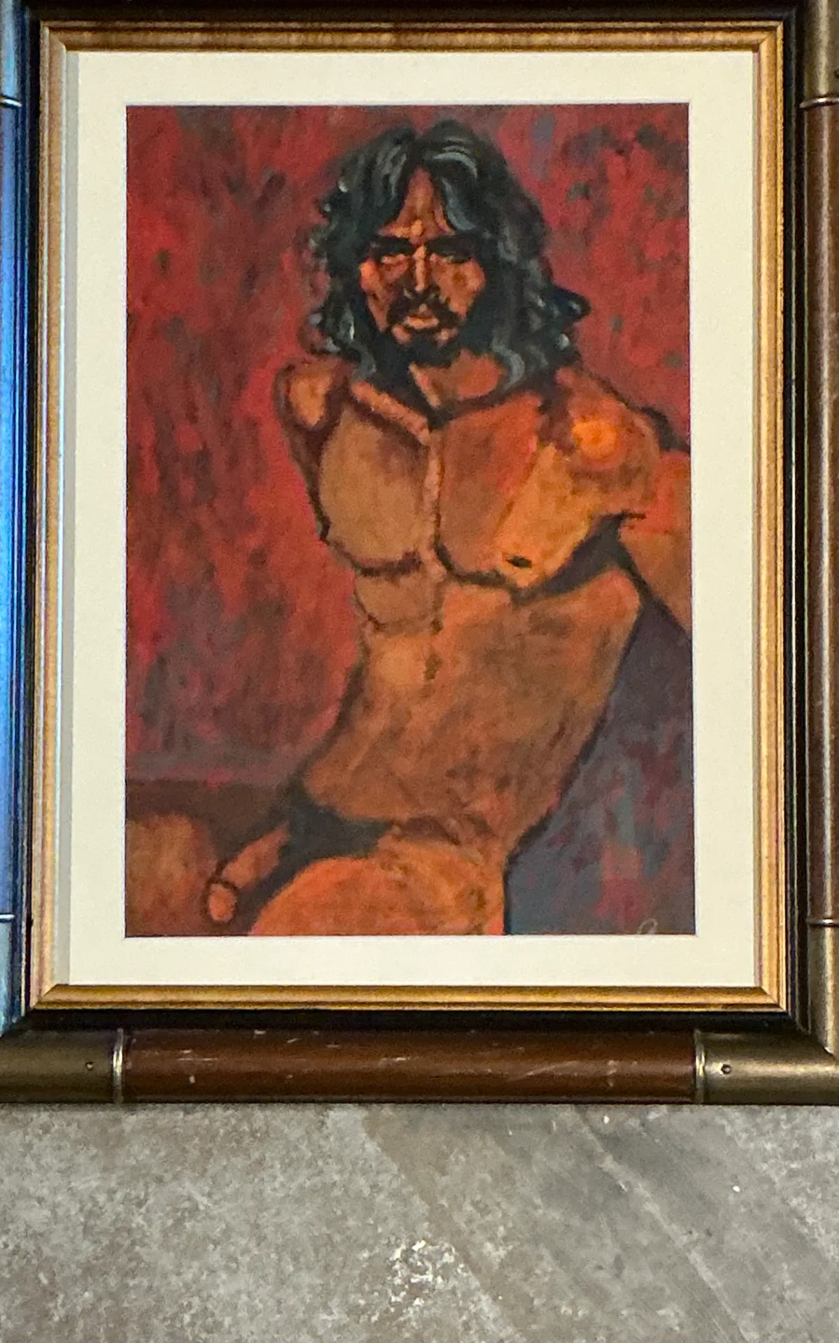 Vintage Figurative Oil Painting in Wood Frame — additional photo 3
