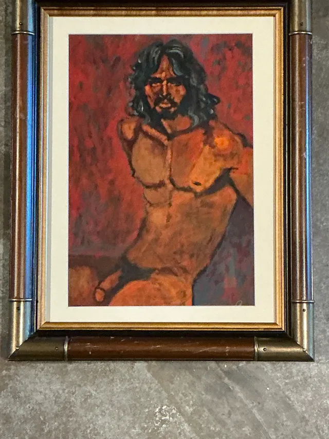 Vintage Figurative Oil Painting in Wood Frame — additional photo 3