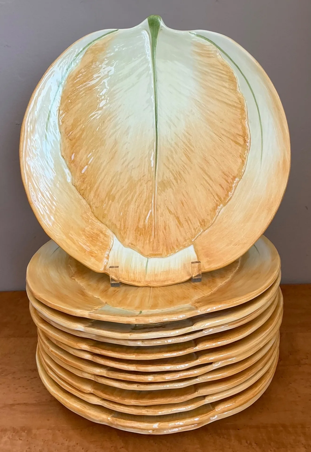 Vintage Italian Botanical Ceramic Dinner Plates - Set of 12 — additional photo 6