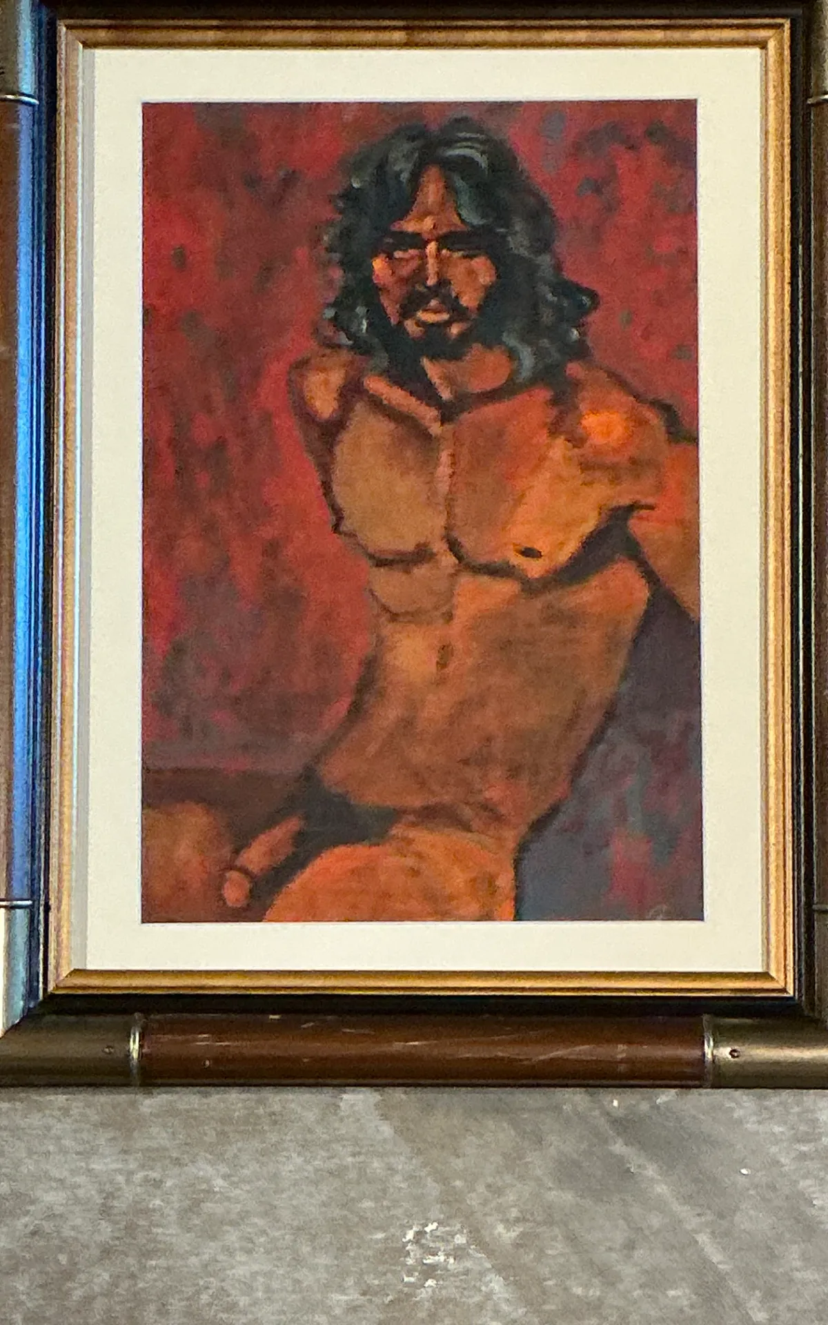 Vintage Figurative Oil Painting in Wood Frame — additional photo 1