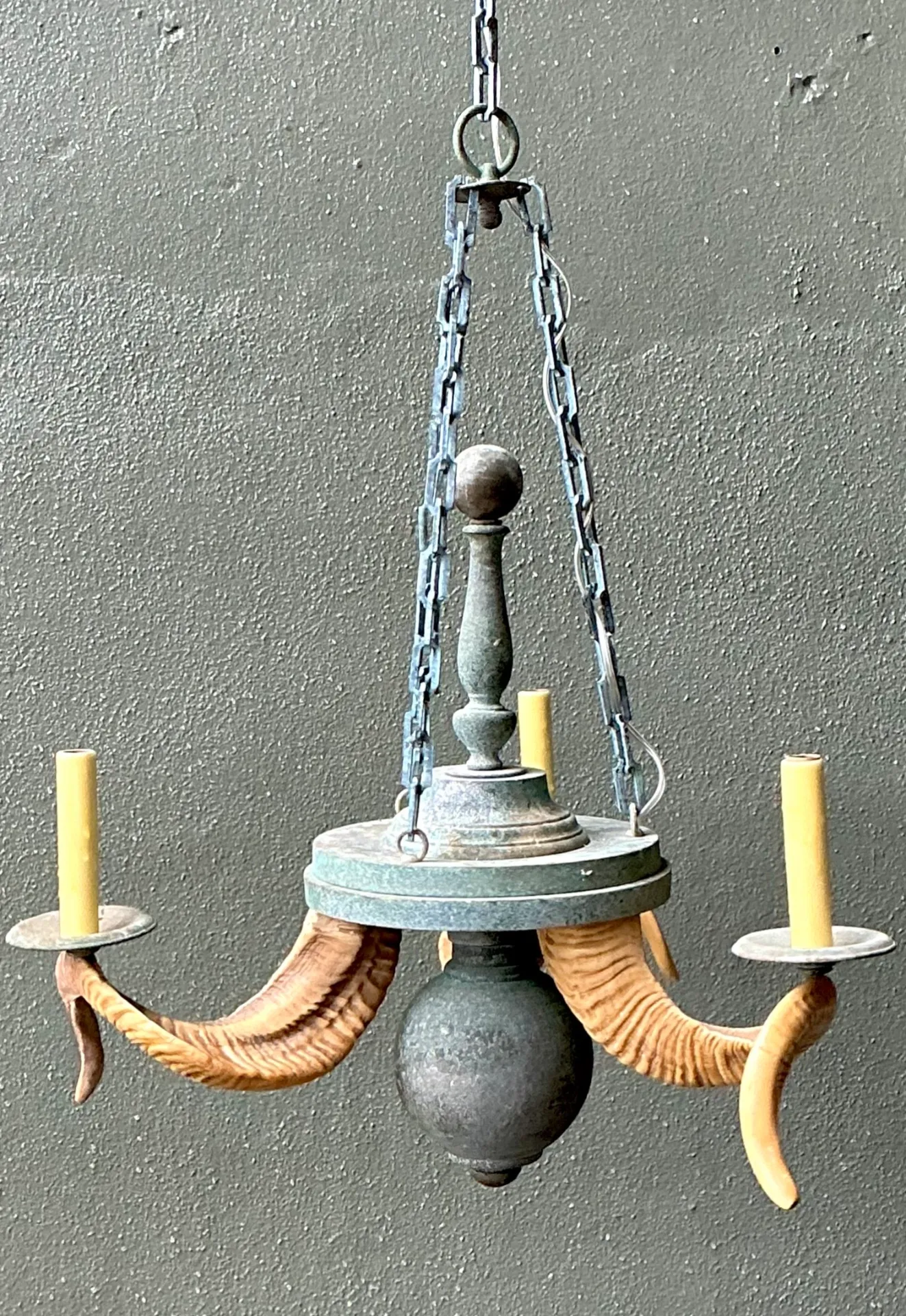 Vintage Horn Motif Metal Hanging Light — additional photo 7