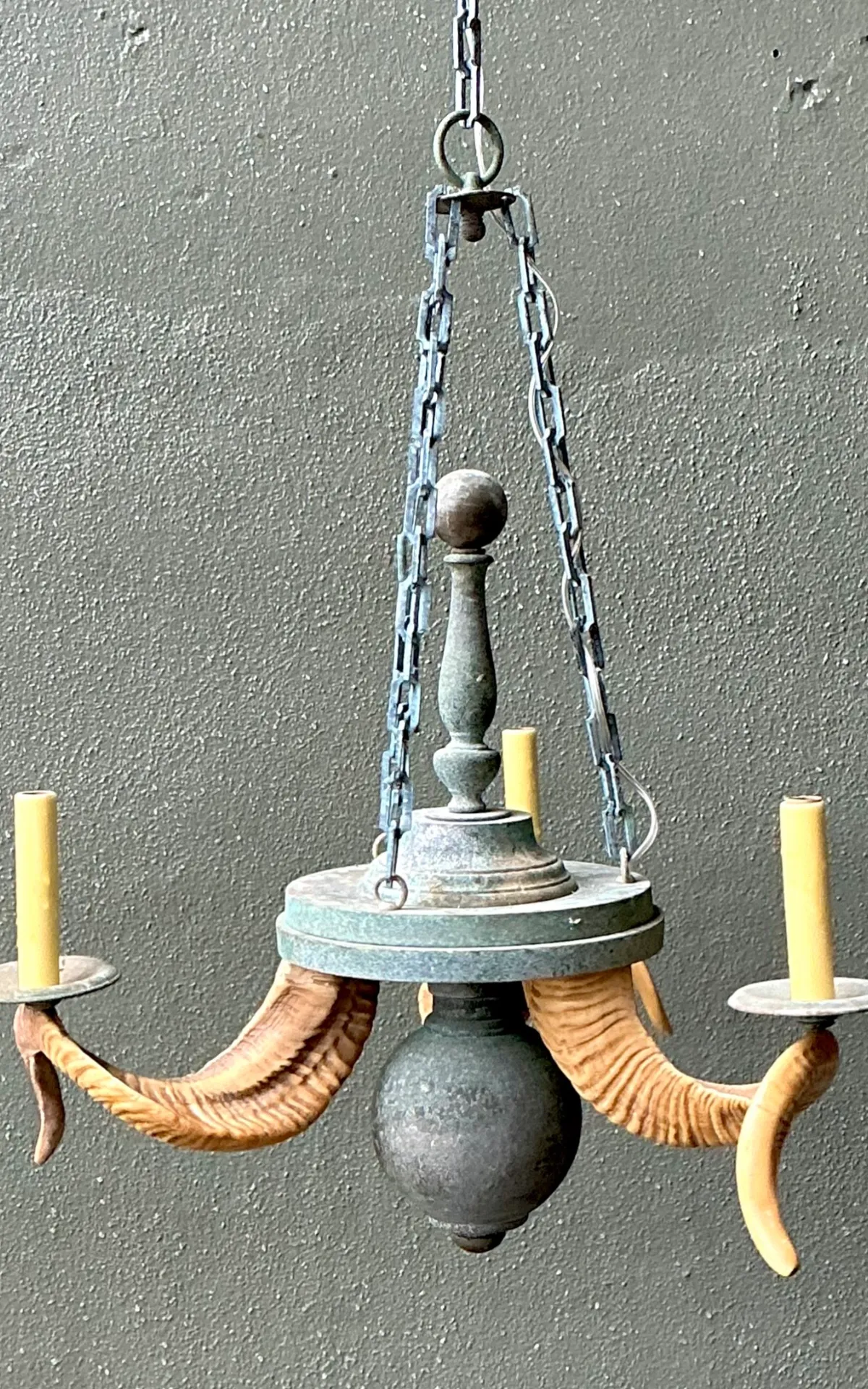 Vintage Horn Motif Metal Hanging Light — additional photo 7
