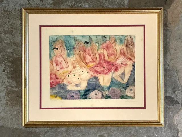 Vintage Framed Ballet Dancers Print — additional photo 2