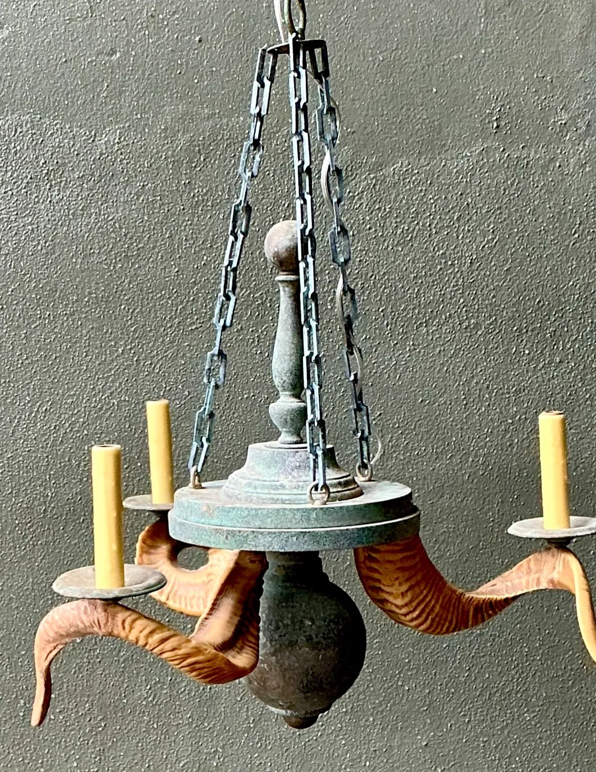 Vintage Horn Motif Metal Hanging Light — additional photo 3