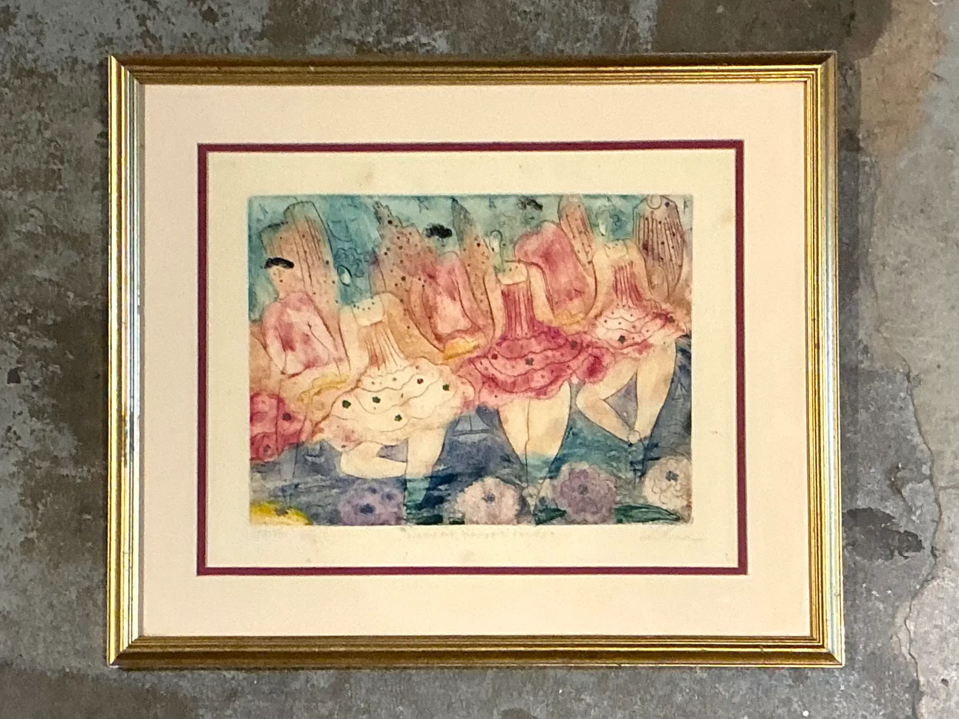 Vintage Framed Ballet Dancers Print — additional photo 5