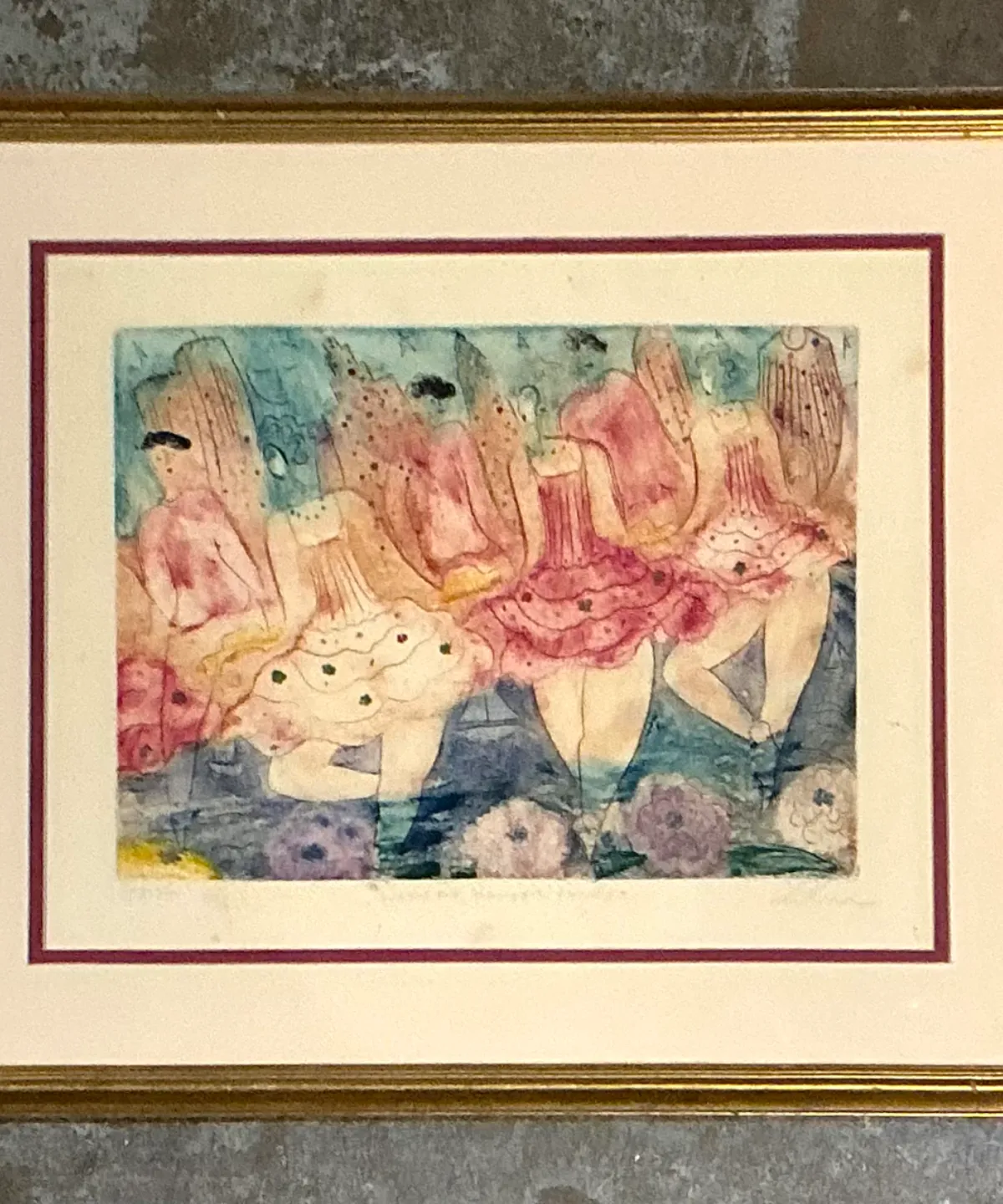 Vintage Framed Ballet Dancers Print — additional photo 5