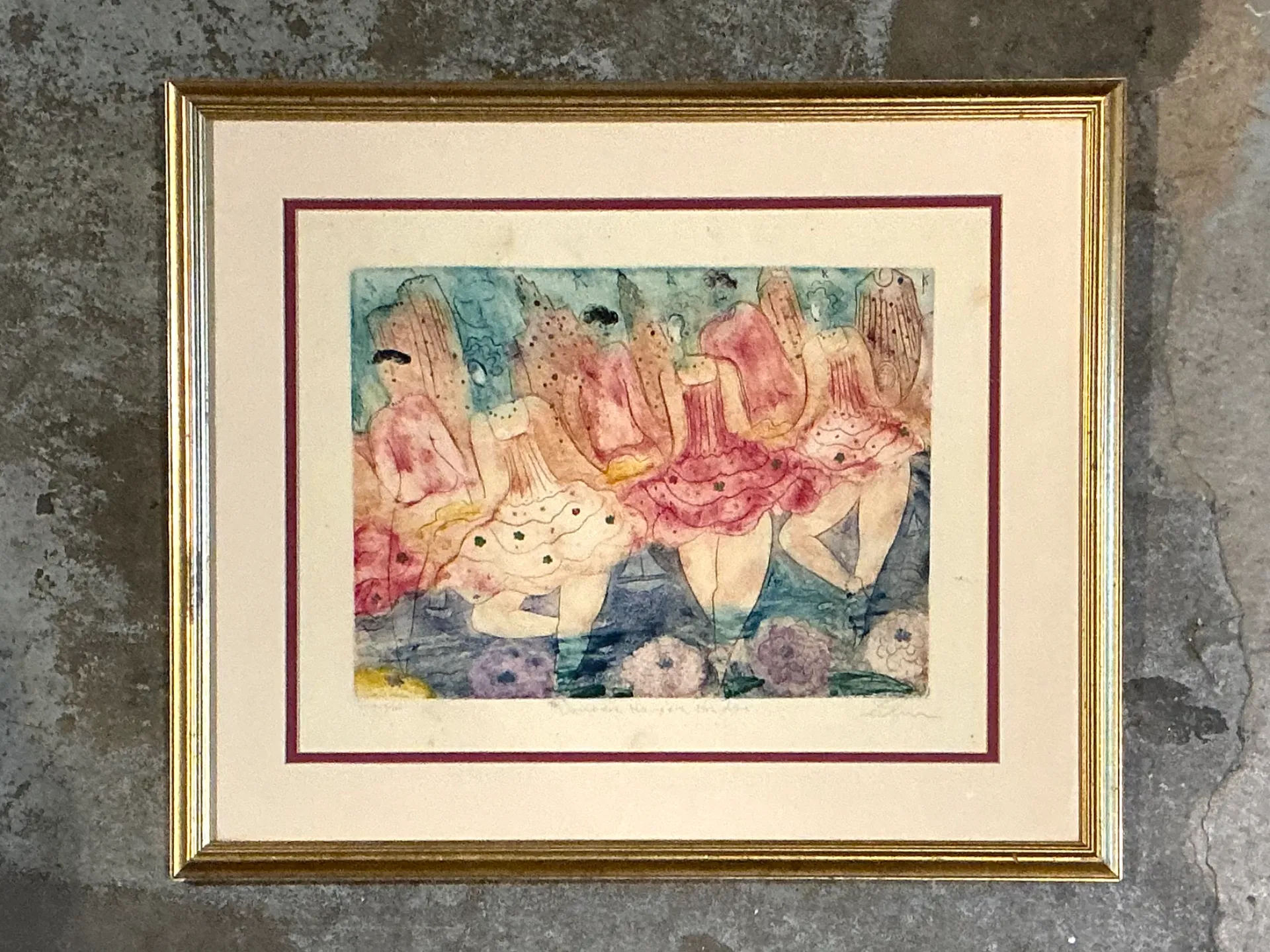 Vintage Framed Ballet Dancers Print — additional photo 3