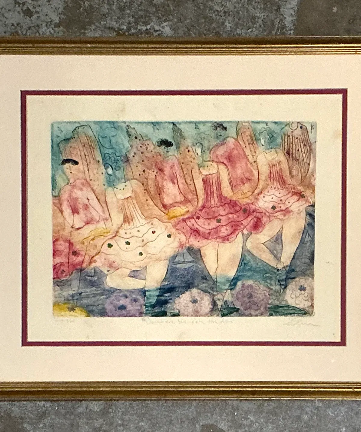 Vintage Framed Ballet Dancers Print — additional photo 3
