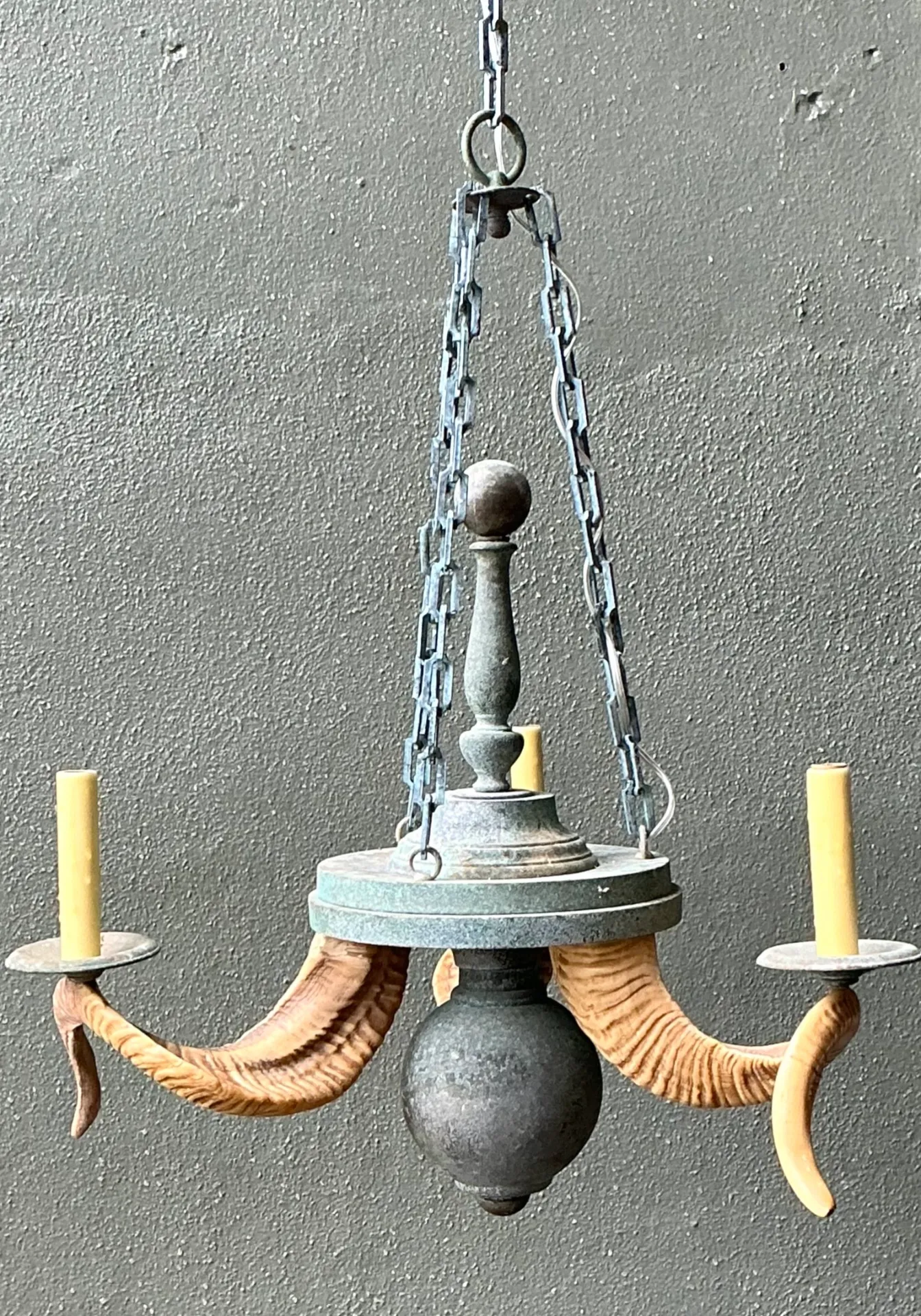 Vintage Horn Motif Metal Hanging Light — additional photo 5
