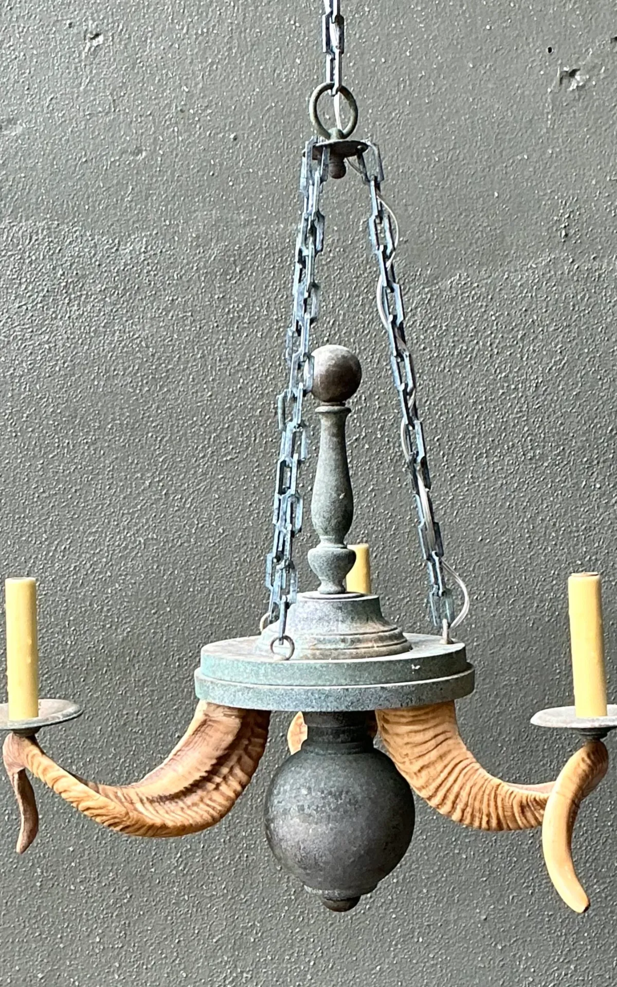 Vintage Horn Motif Metal Hanging Light — additional photo 5