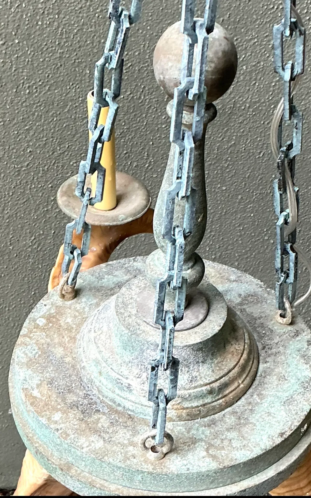 Vintage Horn Motif Metal Hanging Light — additional photo 6