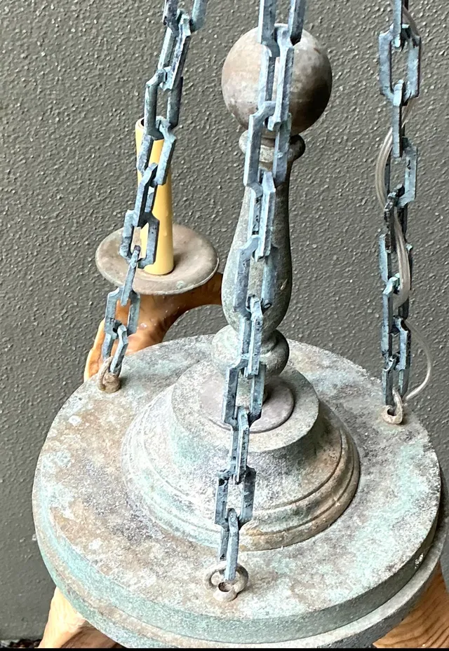Vintage Horn Motif Metal Hanging Light — additional photo 6