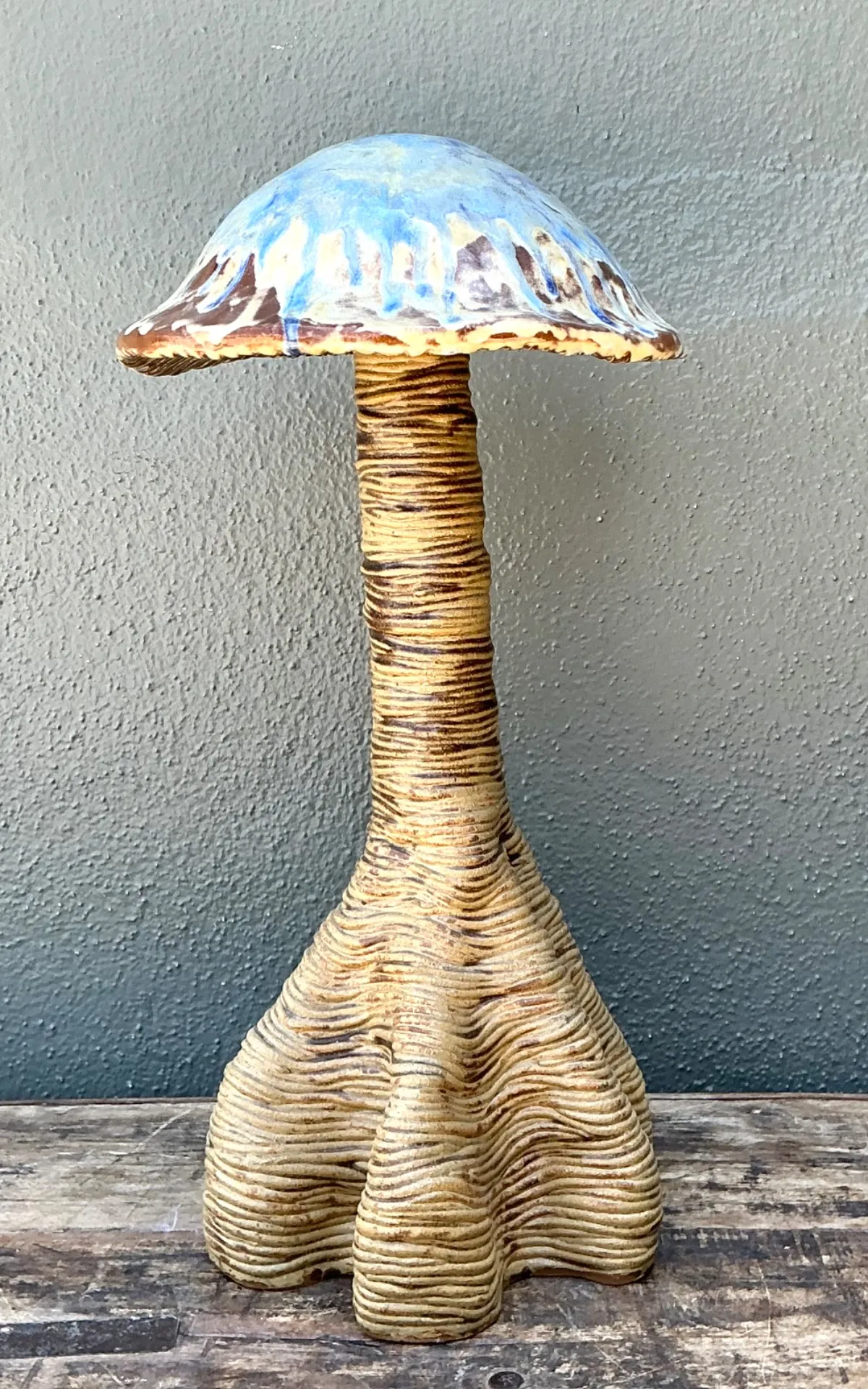 Vintage Glazed Ceramic Mushroom Sculpture — additional photo 7