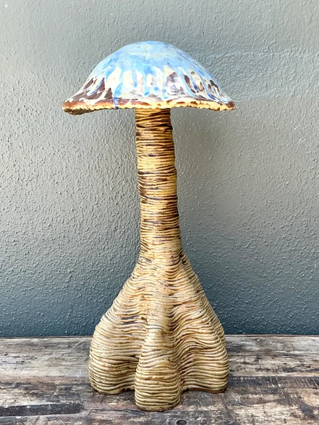 Vintage Glazed Ceramic Mushroom Sculpture — additional photo 7