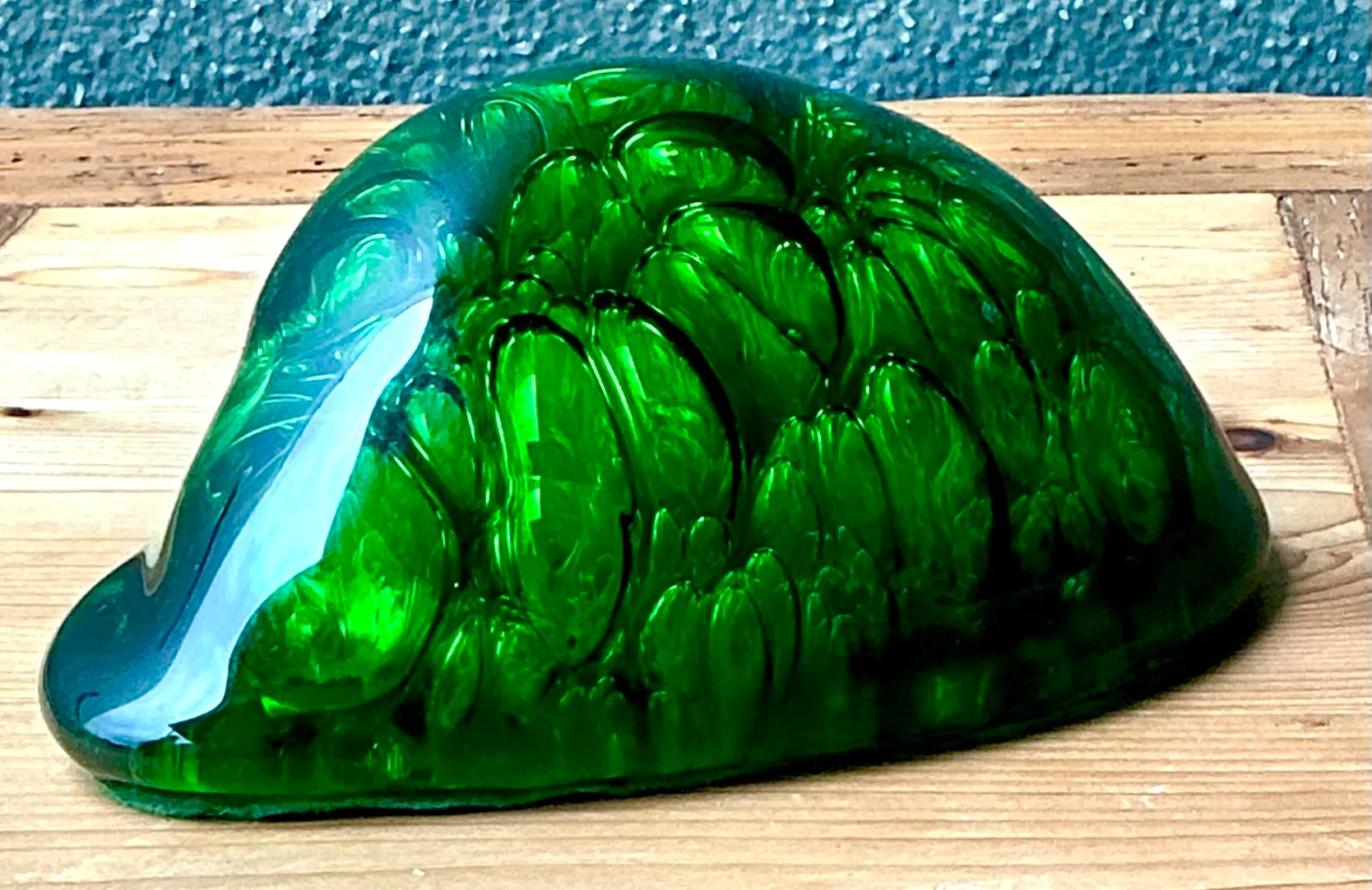 Vintage Green Glass Abstract Sculpture — additional photo 2